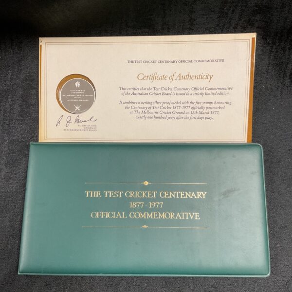 Test Cricket Centenary Commemorative wallet front view.