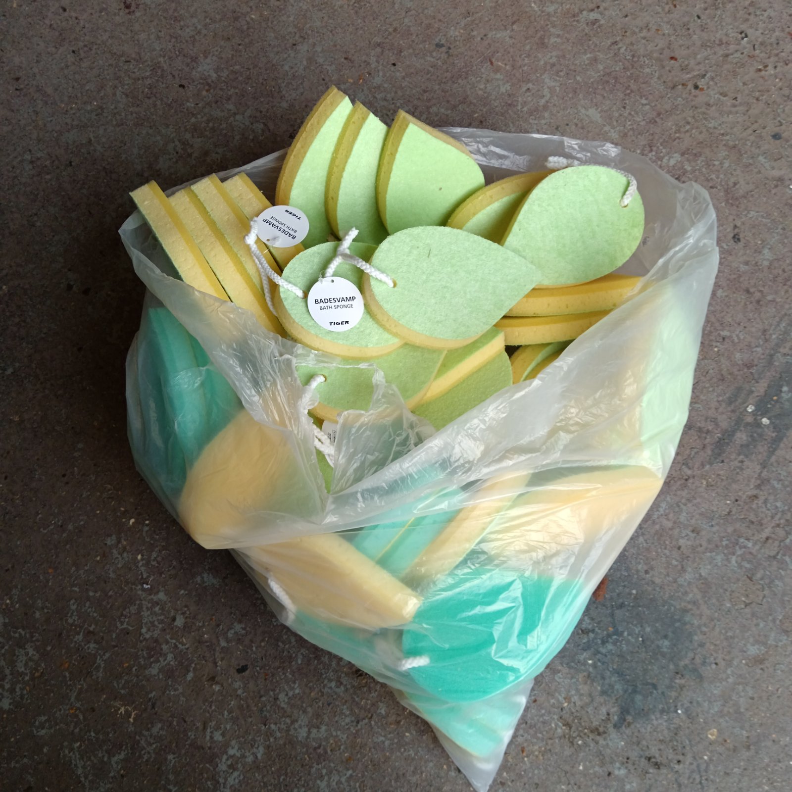 1440 Sack of new tiger badesvamp bath sponges