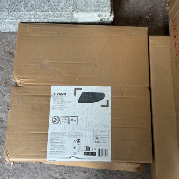 Tivano parasol base for garden and patio umbrellas.