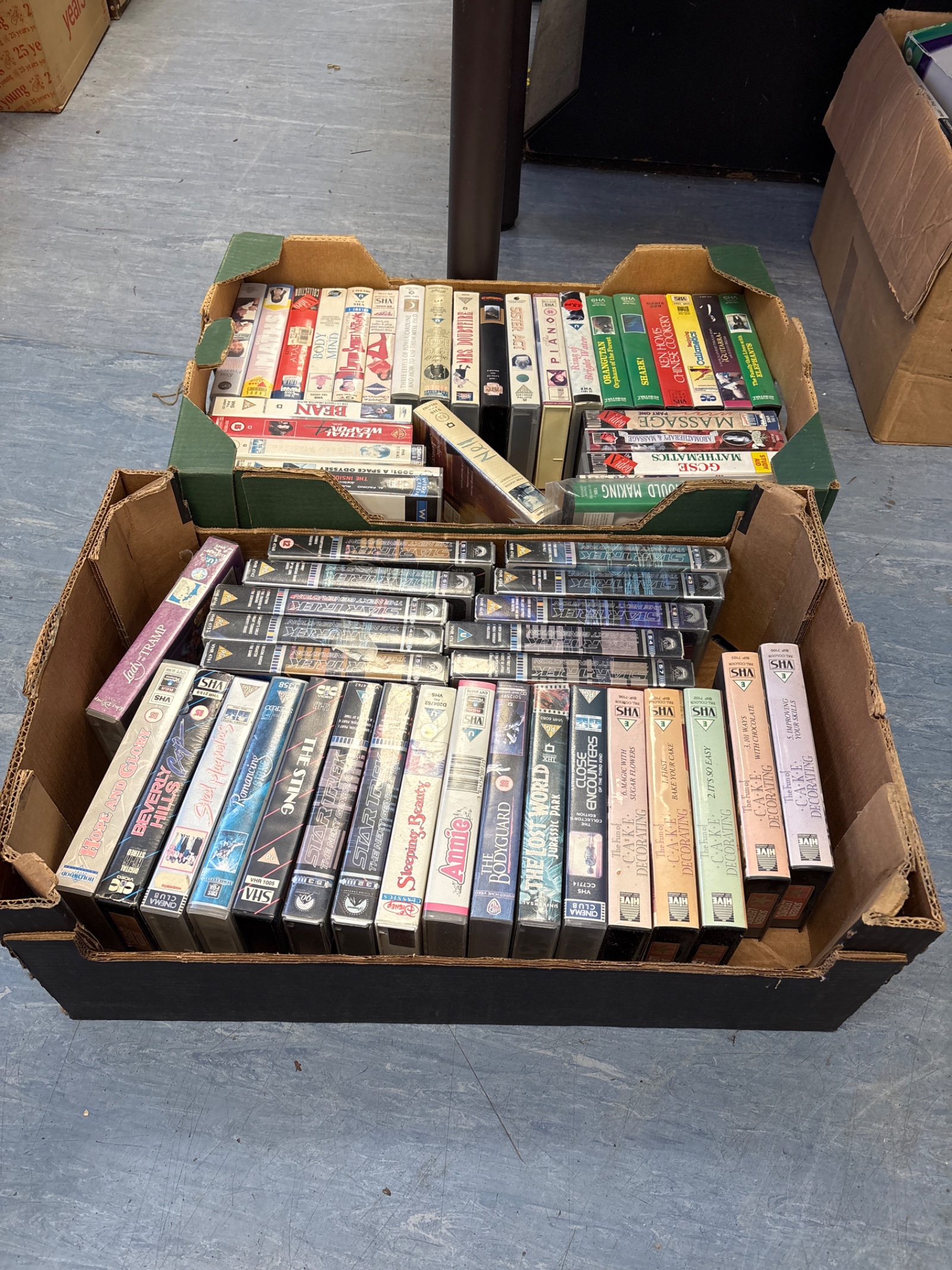156 Two boxes of movie vhs taps