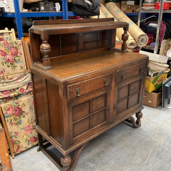 Vintage oak sideboard with cutlery drawer, classic hall table.