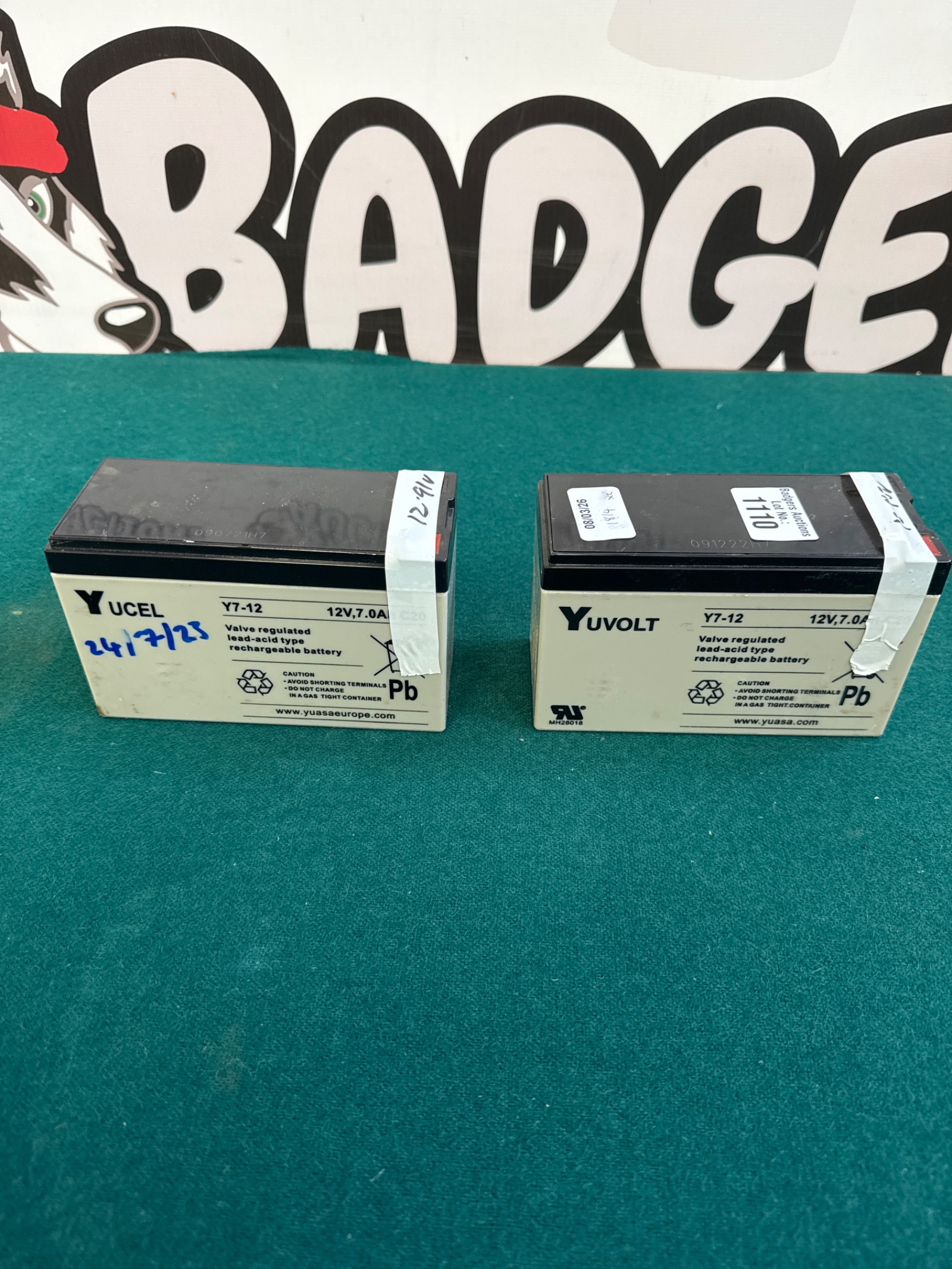 1110 Two yucel (12.91v) & yuvolt (12.93v) y7-12 batteries