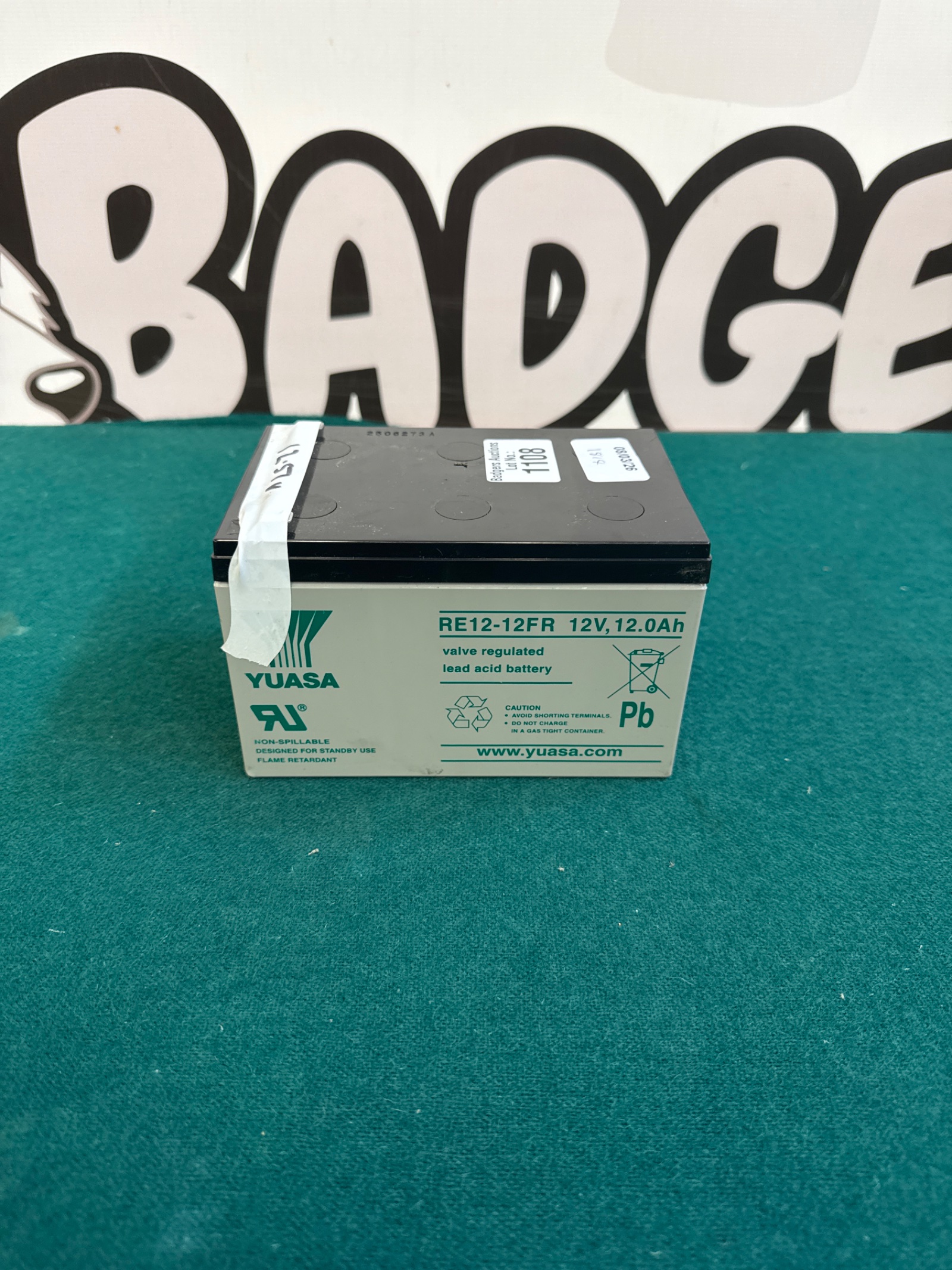 1108 Yuasa re12-12fr battery (12.57v)